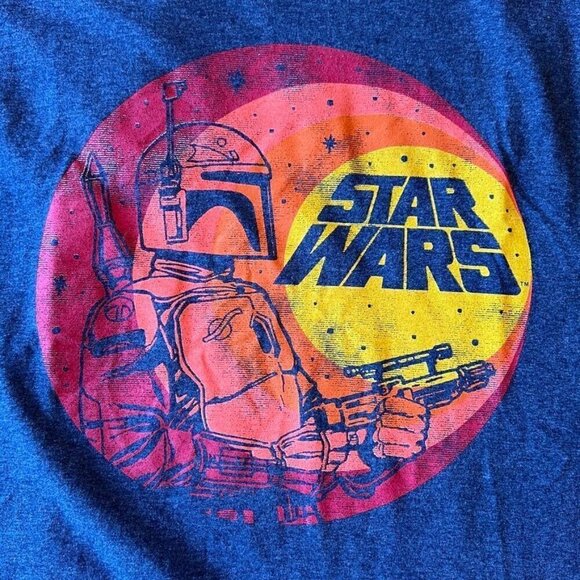 Star Wars Heather Blue Boba Fett T-Shirt - Picture 3 of 4